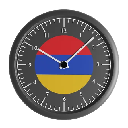 Wall clock with the flag of Armenia  3D Icon
