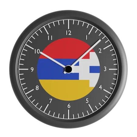 Wall clock with the flag of Artsakh  3D Icon