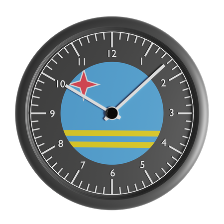 Wall clock with the flag of Aruba  3D Icon