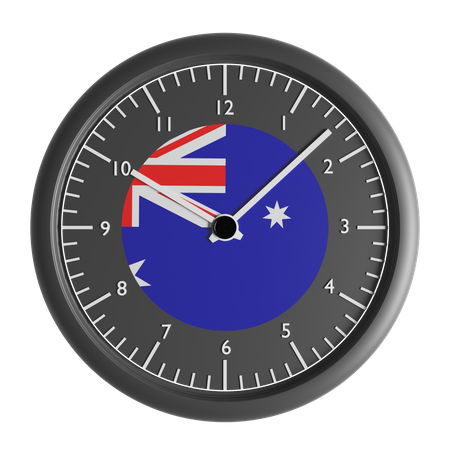 Wall clock with the flag of Australia  3D Icon