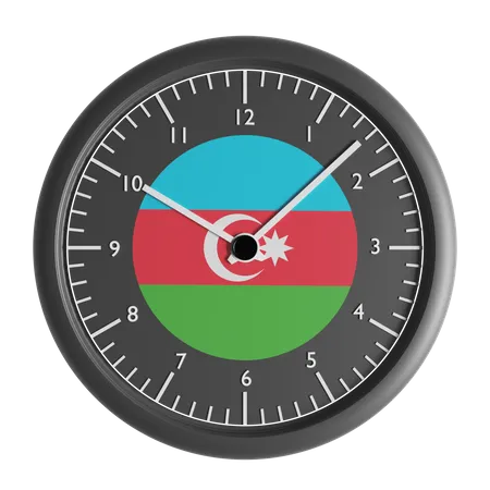 Wall clock with the flag of Azerbaijan  3D Icon