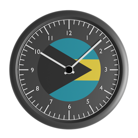 Wall clock with the flag of Bahamas  3D Icon