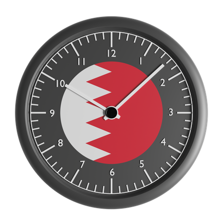 Wall clock with the flag of Bahrain  3D Icon