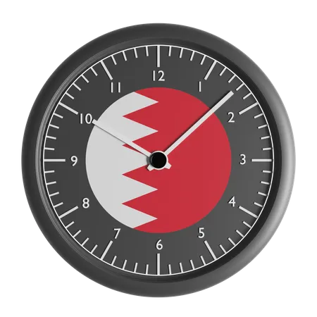 Wall clock with the flag of Bahrain  3D Icon