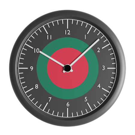 Wall clock with the flag of Bangladesh  3D Icon
