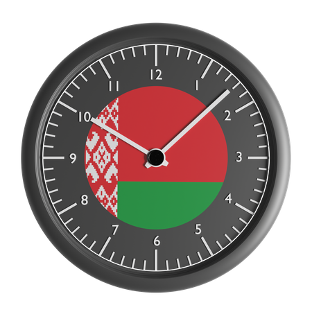 Wall clock with the flag of Belarus  3D Icon