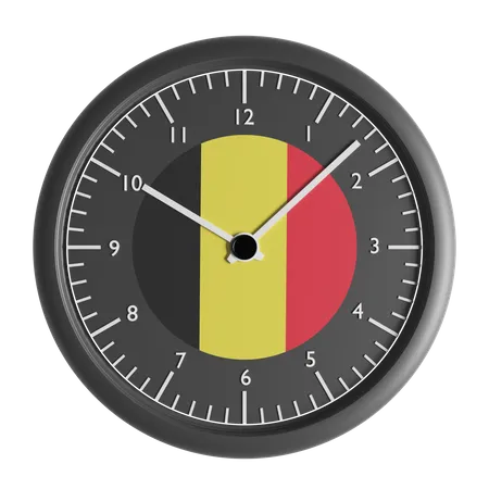 Wall clock with the flag of Belgium  3D Icon