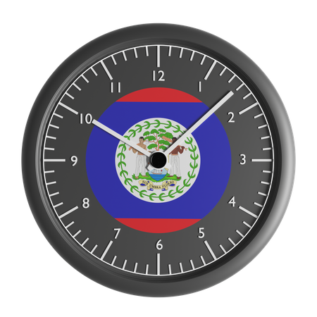 Wall clock with the flag of Belize  3D Icon