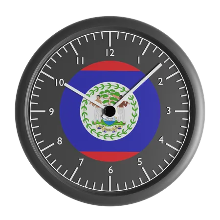 Wall clock with the flag of Belize  3D Icon