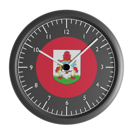 Wall clock with the flag of Bermuda  3D Icon