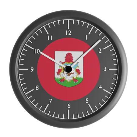 Wall clock with the flag of Bermuda  3D Icon