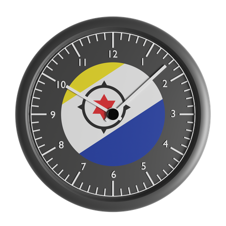 Wall clock with the flag of Bonaire  3D Icon