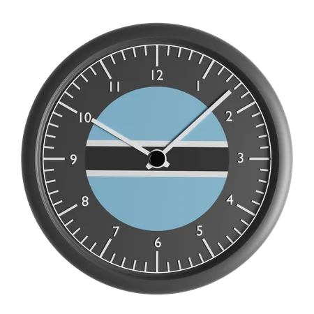 Wall clock with the flag of Botswana  3D Icon