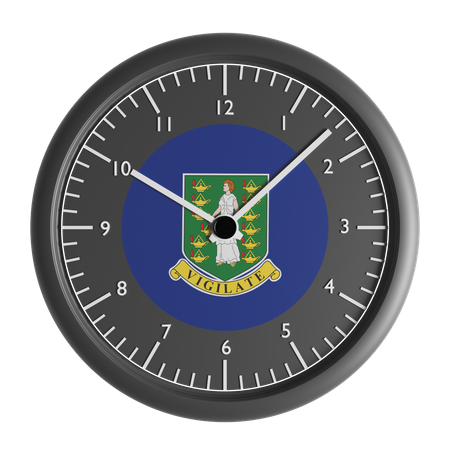 Wall clock with the flag of British Virgin Islands  3D Icon