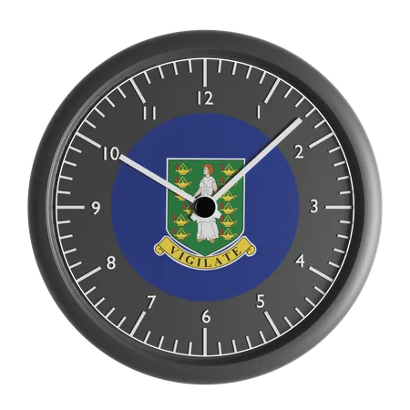Wall clock with the flag of British Virgin Islands  3D Icon