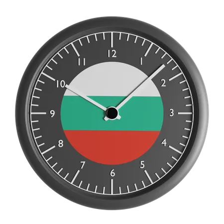 Wall clock with the flag of Bulgaria 3D Icon