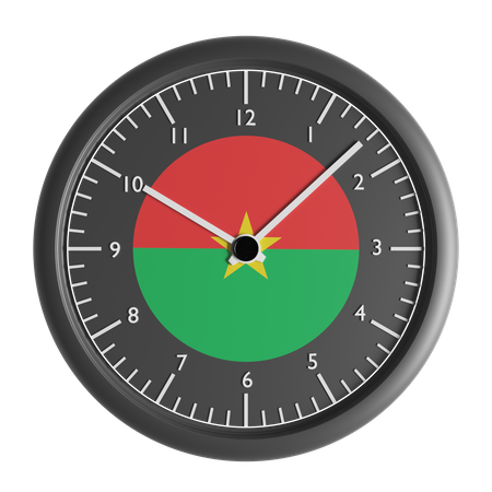 Wall clock with the flag of Burkina Faso  3D Icon