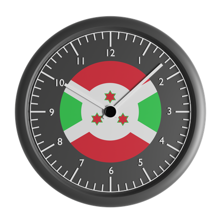 Wall clock with the flag of Burundi  3D Icon