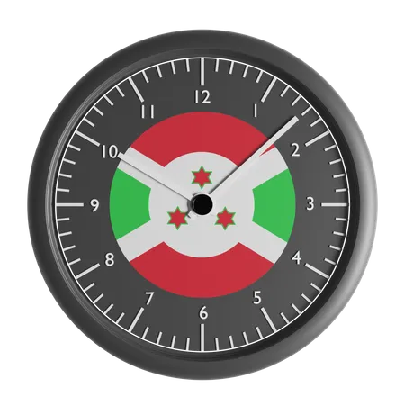 Wall clock with the flag of Burundi 3D Icon