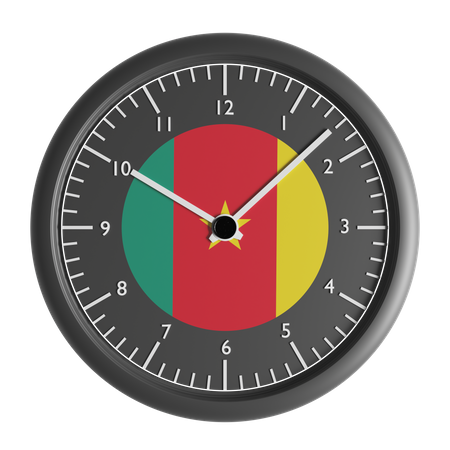 Wall clock with the flag of Cameroon  3D Icon