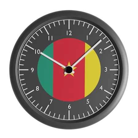 Wall clock with the flag of Cameroon  3D Icon