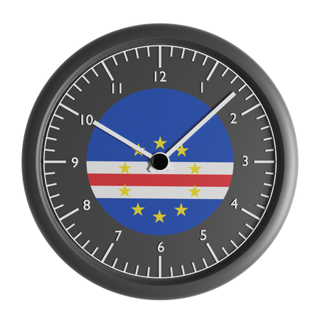 Wall clock with the flag of Cape Verde  3D Icon