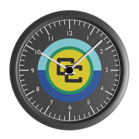 Wall clock with the flag of Caribbean Community  3D Icon