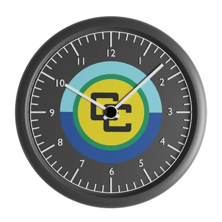 Wall clock with the flag of Caribbean Community  3D Icon