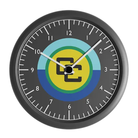 Wall clock with the flag of Caribbean Community 3D Icon