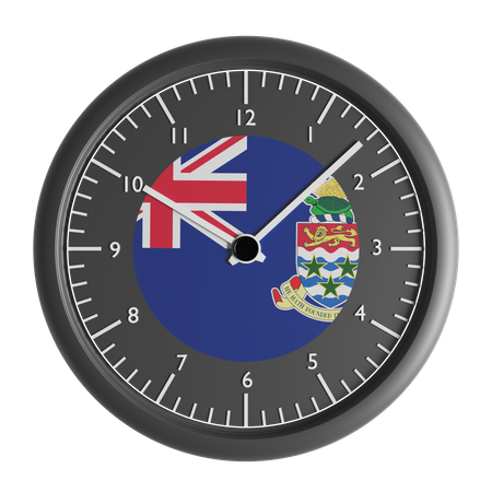 Wall clock with the flag of Cayman Islands  3D Icon