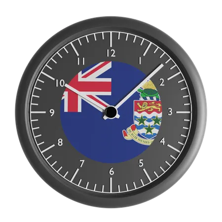 Wall clock with the flag of Cayman Islands  3D Icon