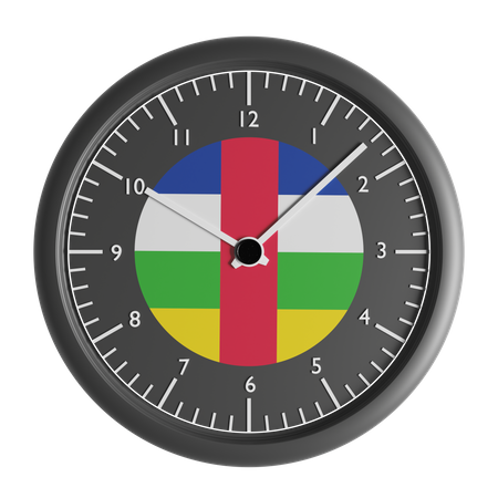 Wall clock with the flag of Central African Republic  3D Icon