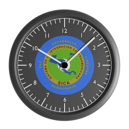 Wall clock with the flag of Central American Integration System  3D Icon