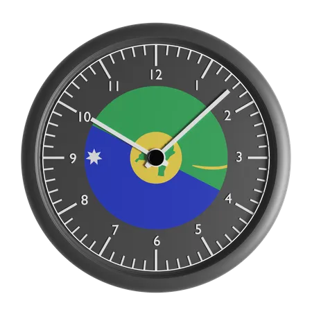 Wall clock with the flag of Christmas Island  3D Icon