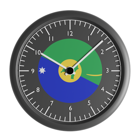 Wall clock with the flag of Christmas Island  3D Icon
