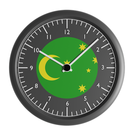 Wall clock with the flag of Cocos Keeling Islands  3D Icon