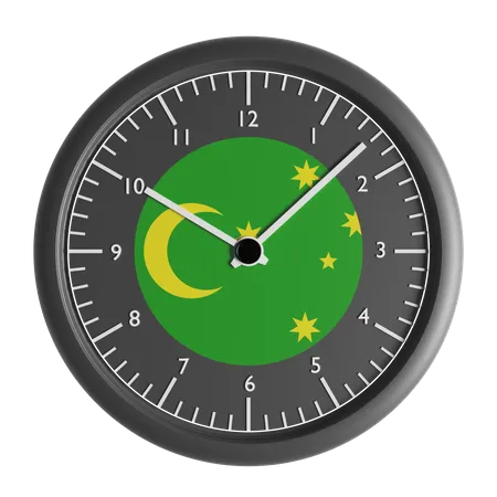 Wall clock with the flag of Cocos Keeling Islands  3D Icon