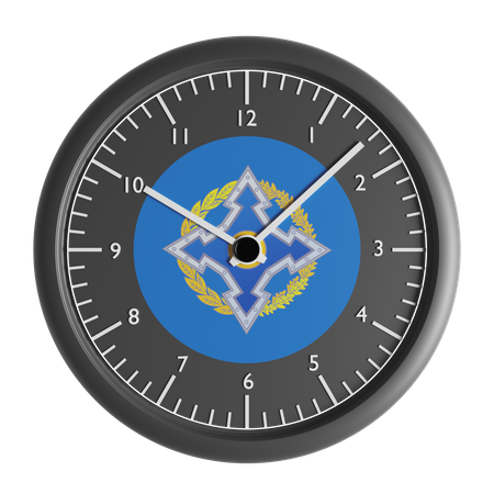 Wall clock with the flag of Collective Security Treaty Organization  3D Icon