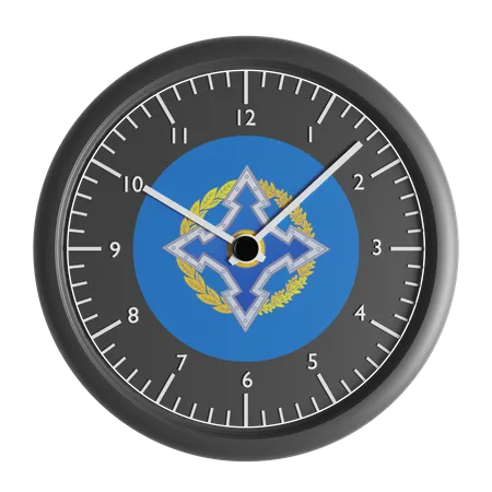 Wall clock with the flag of Collective Security Treaty Organization  3D Icon