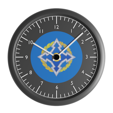 Wall clock with the flag of Collective Security Treaty Organization  3D Icon