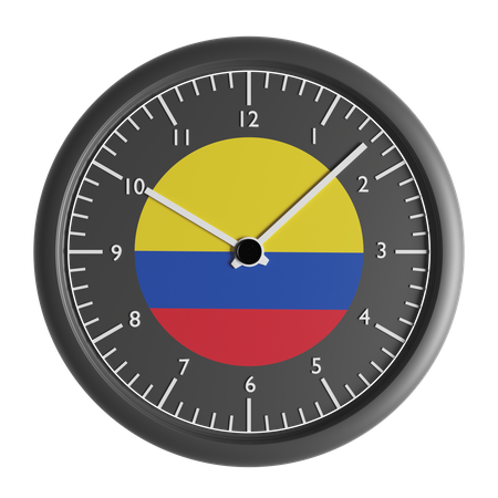 Wall clock with the flag of Colombia  3D Icon