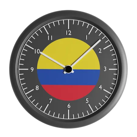 Wall clock with the flag of Colombia  3D Icon