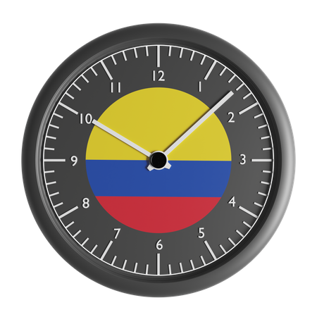 Wall clock with the flag of Colombia  3D Icon