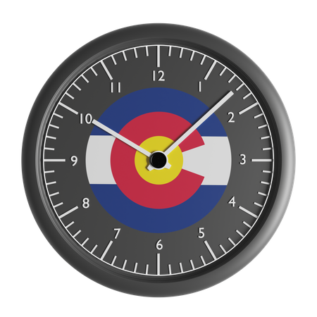 Wall clock with the flag of Colorado  3D Icon