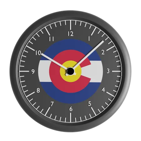 Wall clock with the flag of Colorado  3D Icon