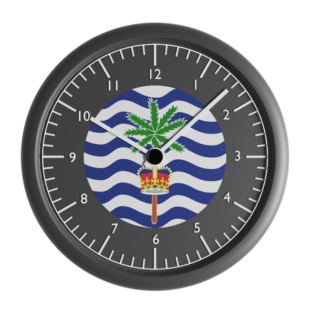 Wall clock with the flag of Commissioner of British Indian Ocean Territory  3D Icon