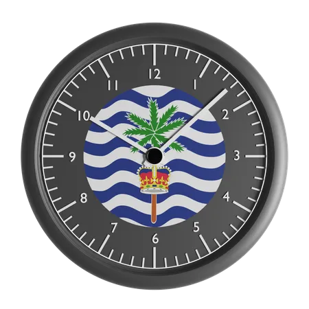 Wall clock with the flag of Commissioner of British Indian Ocean Territory  3D Icon