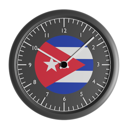 Wall clock with the flag of Cuba  3D Icon