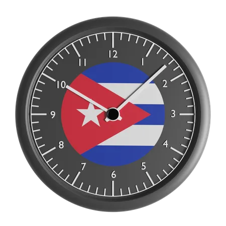 Wall clock with the flag of Cuba  3D Icon