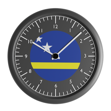 Wall clock with the flag of Curacao  3D Icon